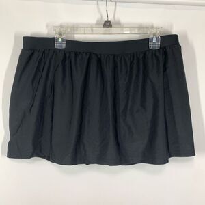 Ocean Dreams Signature Women's Elastic Waist Mini Swimsuit Skirt Black Size 22